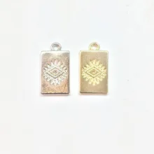 Eruifa 20 шт 10*18 мм полированный глаз прямоугольник монета ожерелье, серьги браслет ювелирные изделия DIY ручной работы 2 цвета