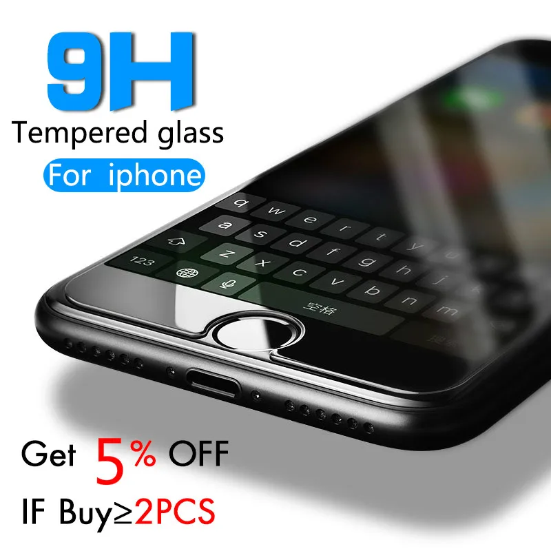 Закаленное стекло 9h для iphone 7 Защита экрана HD прозрачный 2.5D Защитное 5S 4S 6 плюс plus 8
