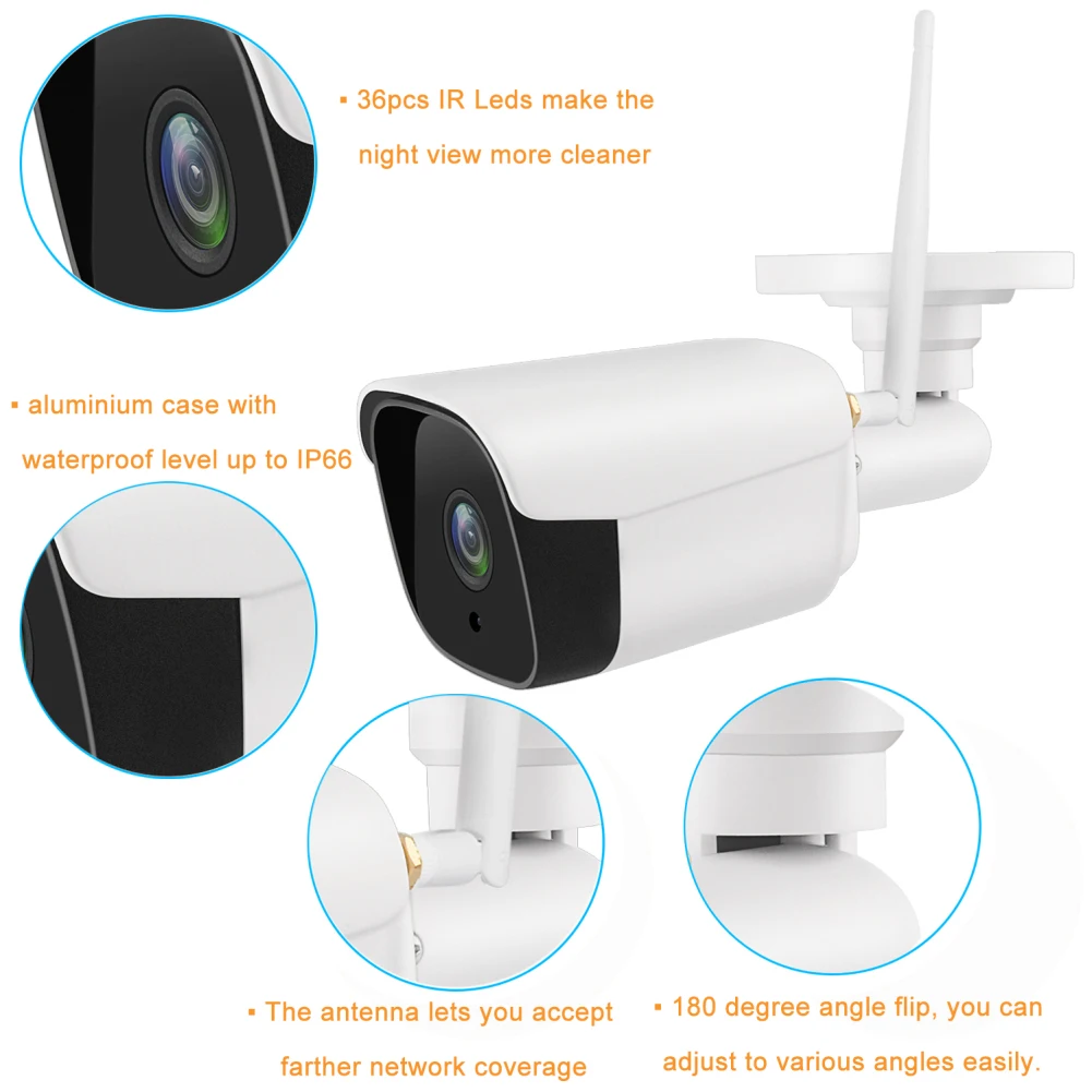 

2019 New Wireless Outdoor Waterproof WiFi IP Camera 1080P HD Security Monitoring Audio Hometic Video Safe Probe