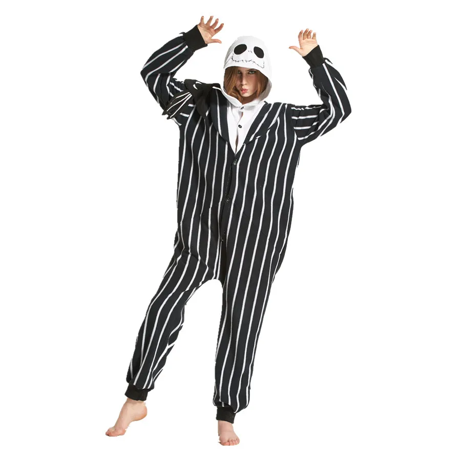Adulti Polar Fleece Kigurumi Zucca Re Jack Skellington Onesies Pigiama Cosplay Costume Per Halloween E La Festa Di Carnevale