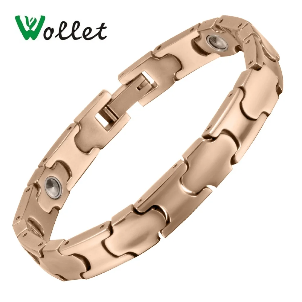 

Inox Fashion Jewelry Men's Rose Gold Circle Bio Pure Titanium Life Bracelets & Bangles For Womens Gifts