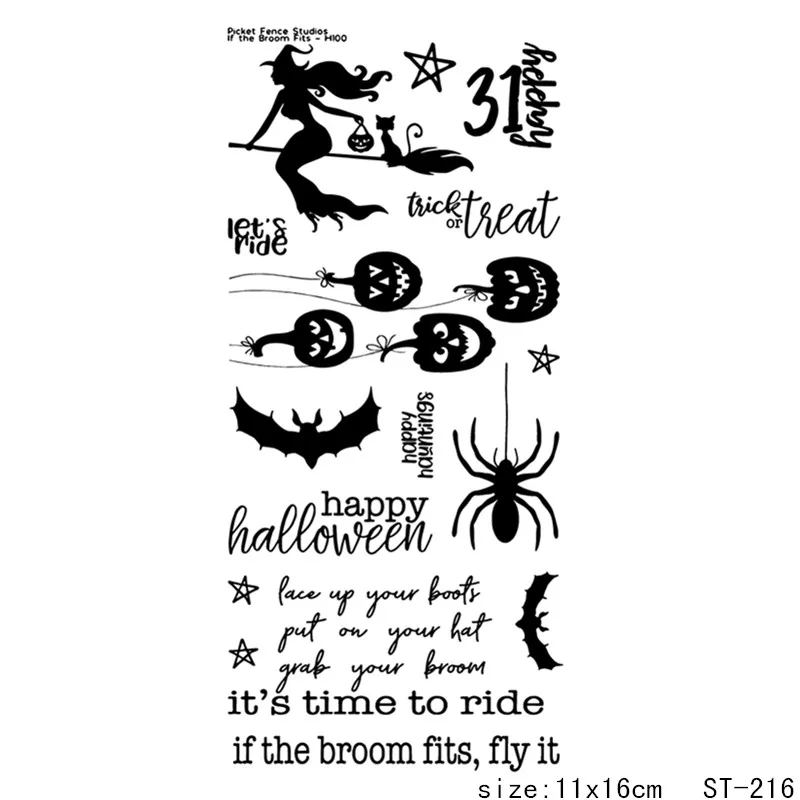 

AZSG Halloween Style Pretty Witch Khecari Clear Stamps For DIY Scrapbooking/Card Making/Album Decorative Silicon Stamp Crafts