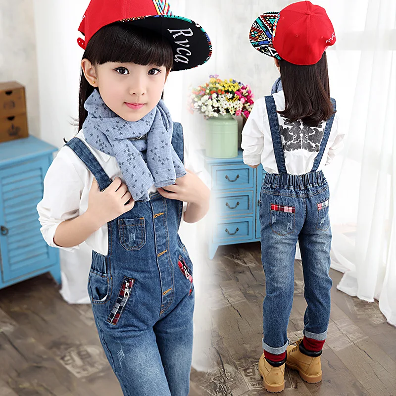 2016 autumn children clothes girls jeans baby causal blue denim baby girl jeans for big girls