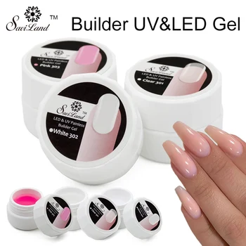 

Saviland 1pcs Transparent Crystal Nails Pink / White / Clear UV Builder Gel for French Art Tips Extension Manicure Set