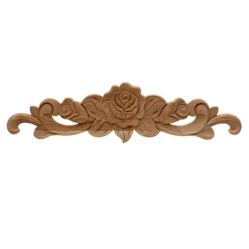 

VZLX DIY Manual The Roses Floral Carved Corner Wall Door Cabinet Furniture Decorative Figurines Wood Appliques Upholstery