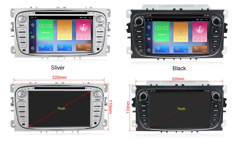 Cheap Car Multimedia player Android 9.1 GPS navigation audio 2 Din For FORD/Focus/Mondeo/S-MAX/C-MAX/Galaxy RAM 2G ram 32G rom Radio 2