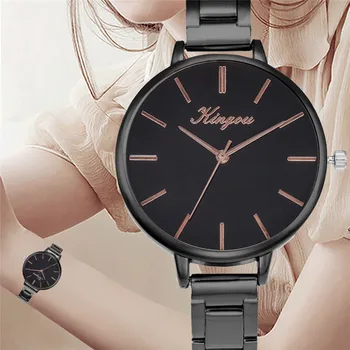 

2019 New Fashion Women Alloy Steel Belt Casual Watch Geneva Simple Steel Belt Watch Female Rose Gold Luxury Dress Ladies Clock
