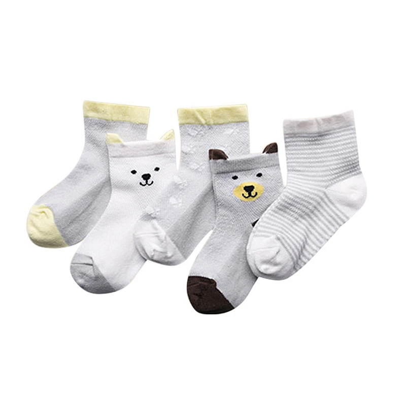 Новинка года, 5 пар/лот, носки для малышей летние сетчатые тонкие носки для маленьких девочек, хлопковые носки для новорожденных мальчиков и От 3 до 8 лет
