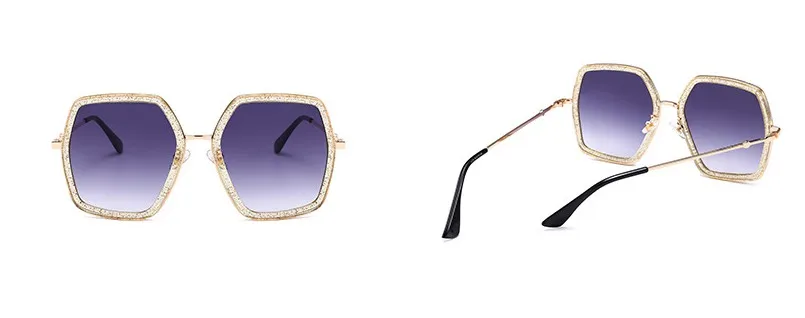CCSPACE, 6 цветов, Женская Большая оправа, g-квадратные солнцезащитные очки, женские блестящие золотые очки, фирменный дизайн, модные женские очки с защитой от ультрафиолета 45247