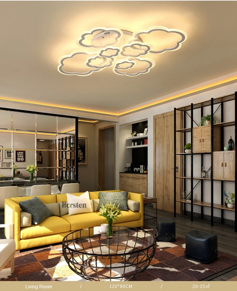 Horsten White Clouds High Power LED Ceiling chandelier For Living Room Bedroom Home Modern Led Chandelier Lamp Fixture (4)