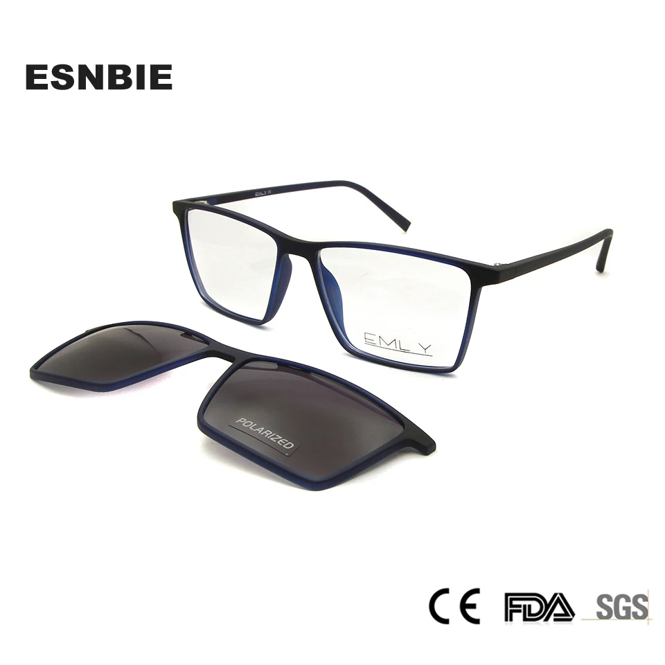 Cena ESNBIE Ultralight TR90 magnetyczne okulary ramka kobiety okulary spolaryzowane okulary przeciwsłoneczne w formie nakładki dla mężczyzn plac óculos De Grau