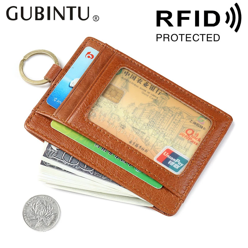 

Wallet men genuine leather card wallet mini purse women men RFID small wallet male top quality !