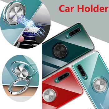 

100pcs Magnetic Bracket Car Holder Case TPU Shockproof Finger Stand Cover For Huawei P30 P20 Pro Lite Mate 20 X Nova 4 Honor V20