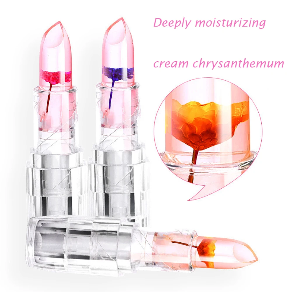 

Magic Jelly Lipstick Flower Color Changing Red Lipstick Long Lasting Makeup Moisturizer Korean Fashion Lip Gloss maquiagem TSLM2