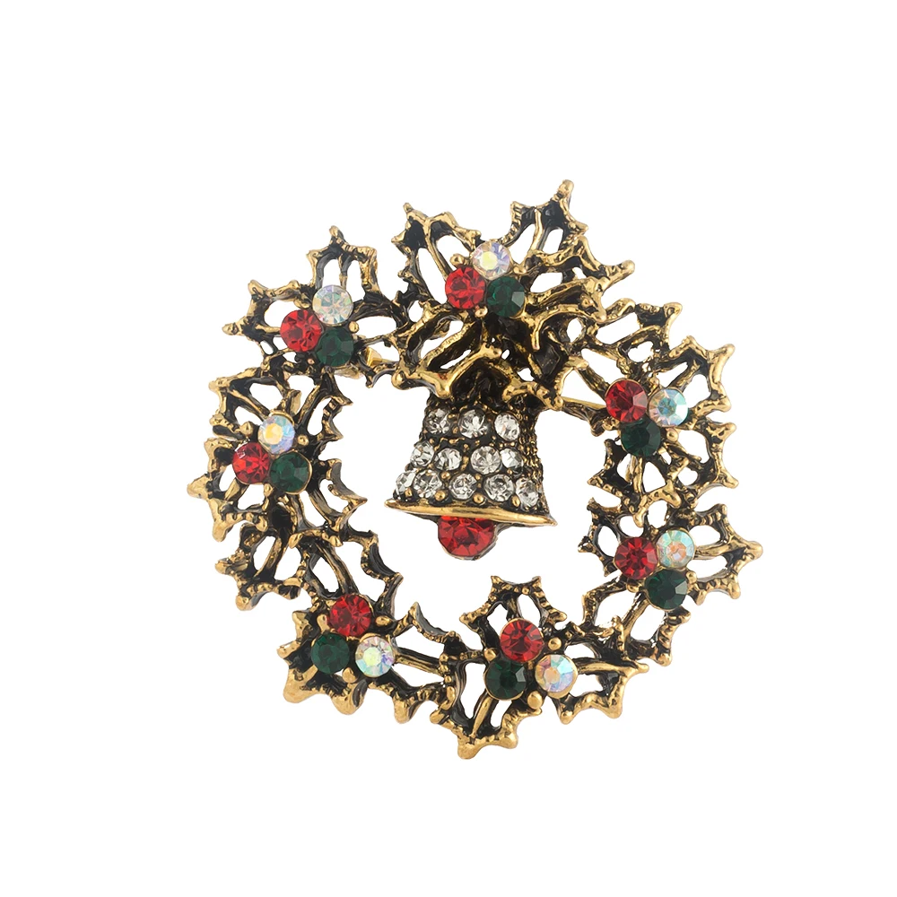 Brooches Pin Badge for Clothing Bells Garland Style Rhinestone Icon Christmas Decor on Backpack DIY Accessories Wholesale | Дом и сад