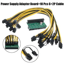 New DPS-1200FB/QB Power Module Breakout Board for Server Power Conversion Board with 10 6pin Cable for Ethereum Mining Device