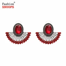 Новые Элегантные эффектные геометрические большие CZ хрустальные веерные серьги-гвоздики для женщин Свадебные Brincos