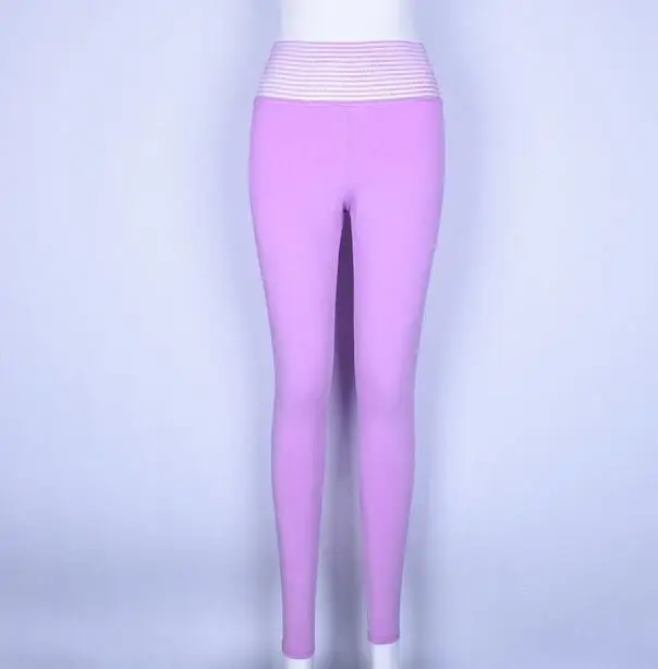 CHRLEISURE 4 однотонные женские штаны для йоги с высокой талией эластичные спортивные бесшовные леггинсы для тренировок Беговые брюки для фитнеса женские - Цвет: Lavender