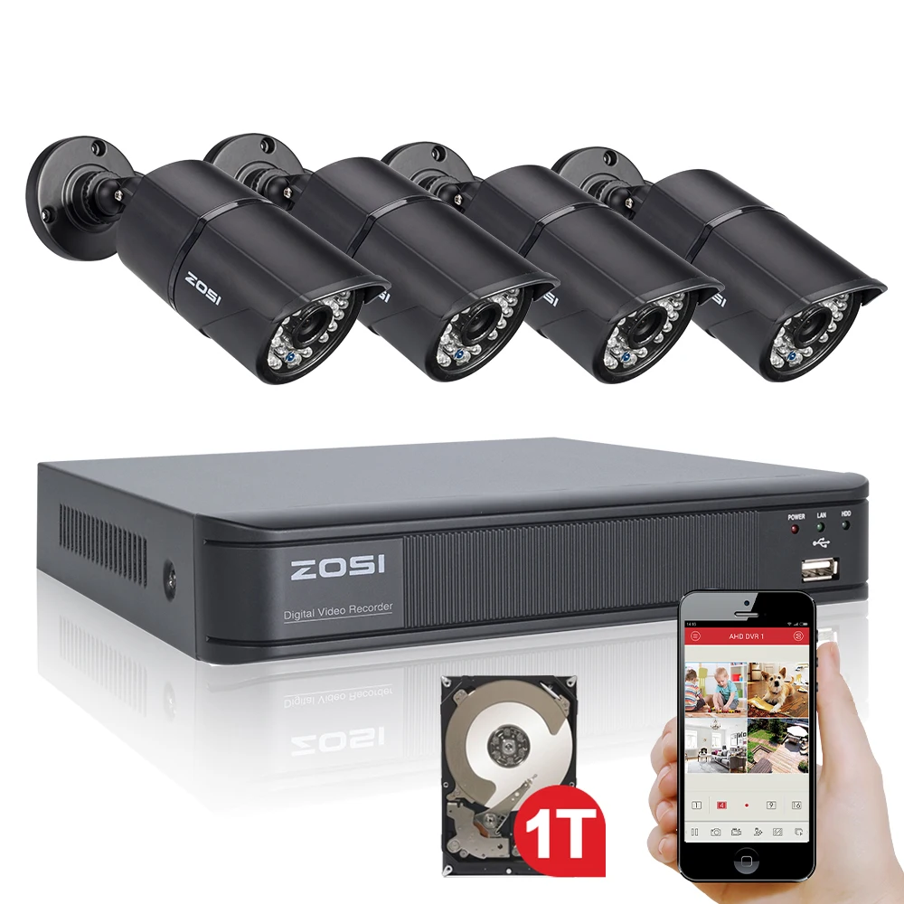 bilder für Zosi 8ch cctv system 720 p dvr 4 stücke 1.0mp hd 1200tvl ir wetterfeste outdoor-cctv-kamera home security system überwachungssets bilder für Zosi 8ch cctv system 720 p dvr 4 stücke 1.0mp hd 1200tvl ir wetterfeste outdoor-cctv-kamera home security system überwachungssets