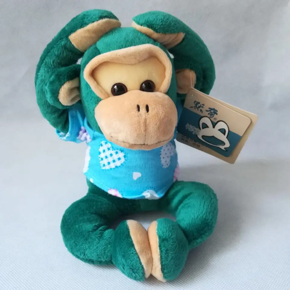 Новая игрушка около 24 см зеленая обезьяна Мягкая кукла магнит обезьяна с тканью, плюшевая игрушка, детская игрушка, подарок h0358