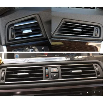 

3 set LHD Front Row Wind Left Center Right Air Conditioning Vent Grill Outlet Panel With Chrome Plate For BMW 5 Series F10 F18