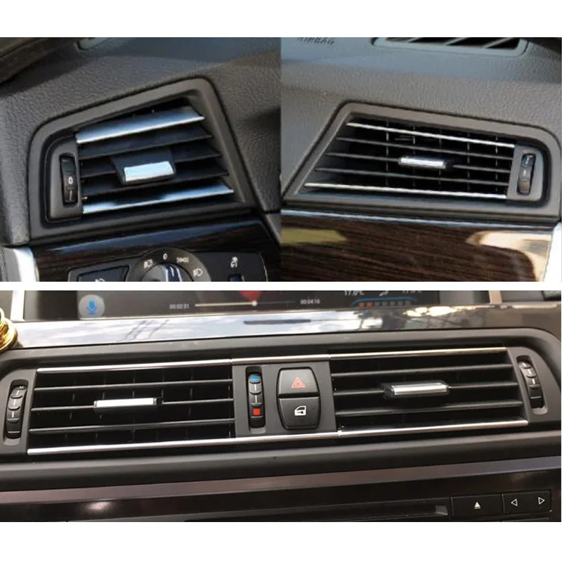 

LHD Front Row Wind Left Center Right Air Conditioning Vent Grill Outlet Panel With Chrome Plate For BMW 5 Series F10 F18
