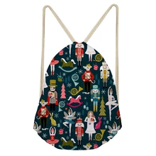 ELVISWORDS, винтажный балетный Щелкунчик, Рождественский шнурок, подарочные сумки, дизайн Санта Клауса, Mochila, Детский рюкзак для девочек, сумка для одежды