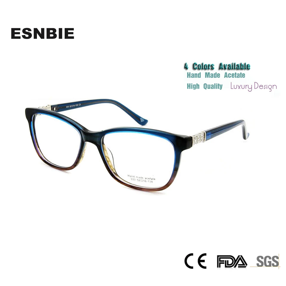 

ESNBIE High Quality oculos feminino Rhinestone Eyeglass Frames Women Optical Eyewear Designer Clear Lens Glasses Spectacles