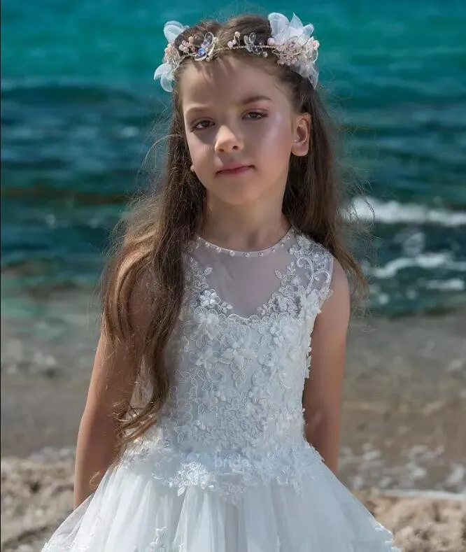New-White-Fluffy-Flower-Girl-Dresses-Jewel-Neck-Hollow-Back-Kids-Lace-Tiered-Tulle-Girls-Pageant (2)