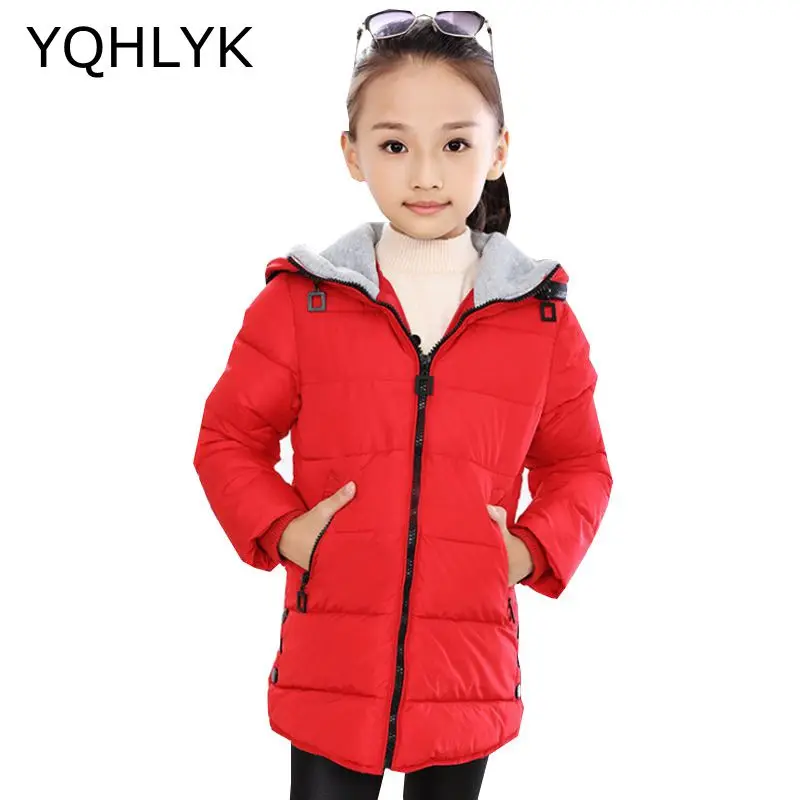 

New Fashion Winter Clothes Girls Coat 2018 Korean Children Thick Hooded Zipper Jacket Casual Warm Kids Clothes 6-13Y W22