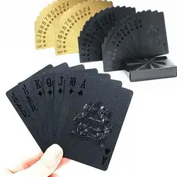 1 компл.. Лидер продаж Высокое качество Прочный творческий Черное золото покер карты водостойкие коллективные игральные