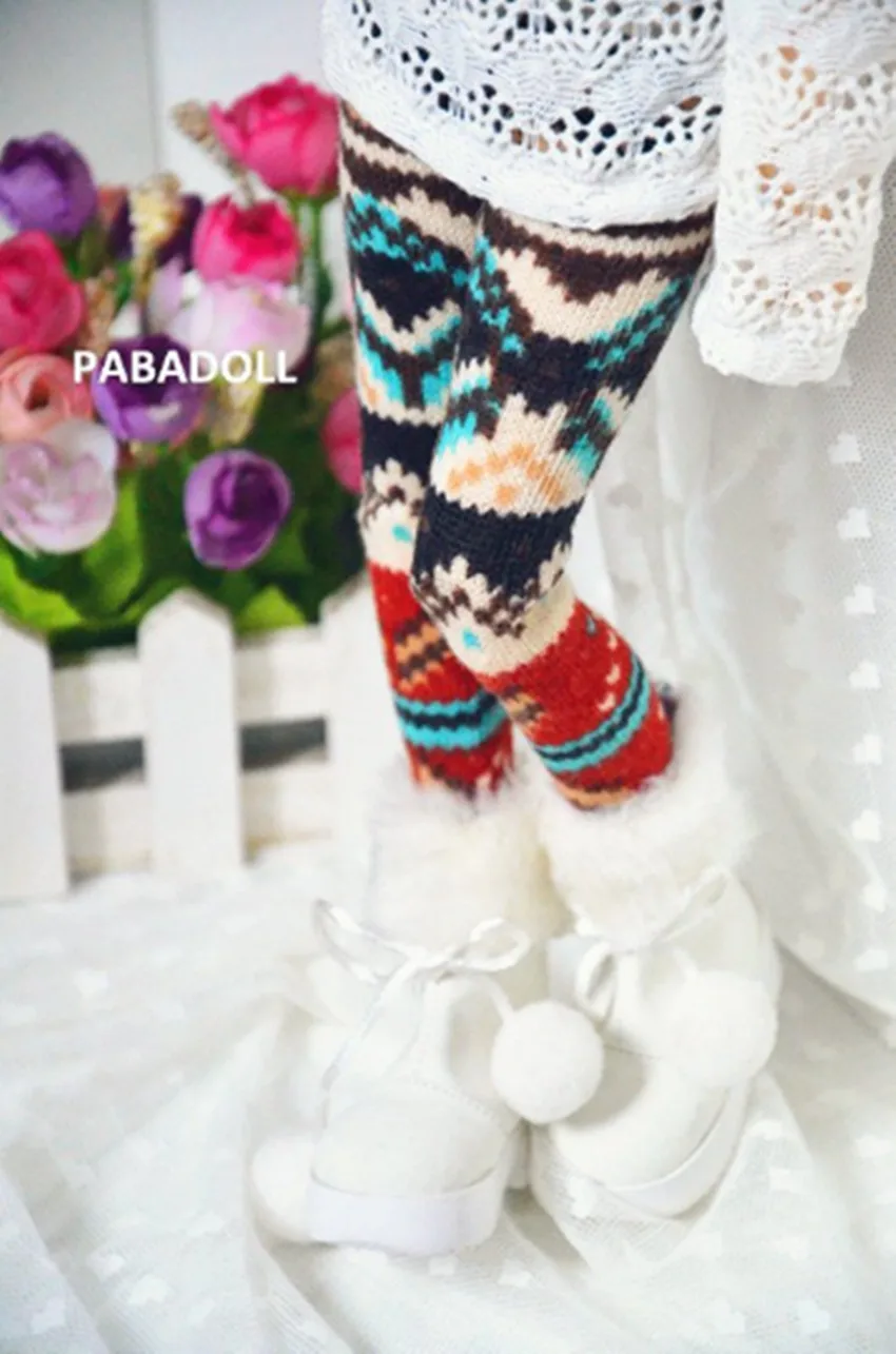 

Pretty Snowfake leggings Pants for BJD 1/6 YOSD 1/4 MSD 1/3Doll Clothes Accessories Customized CWB61