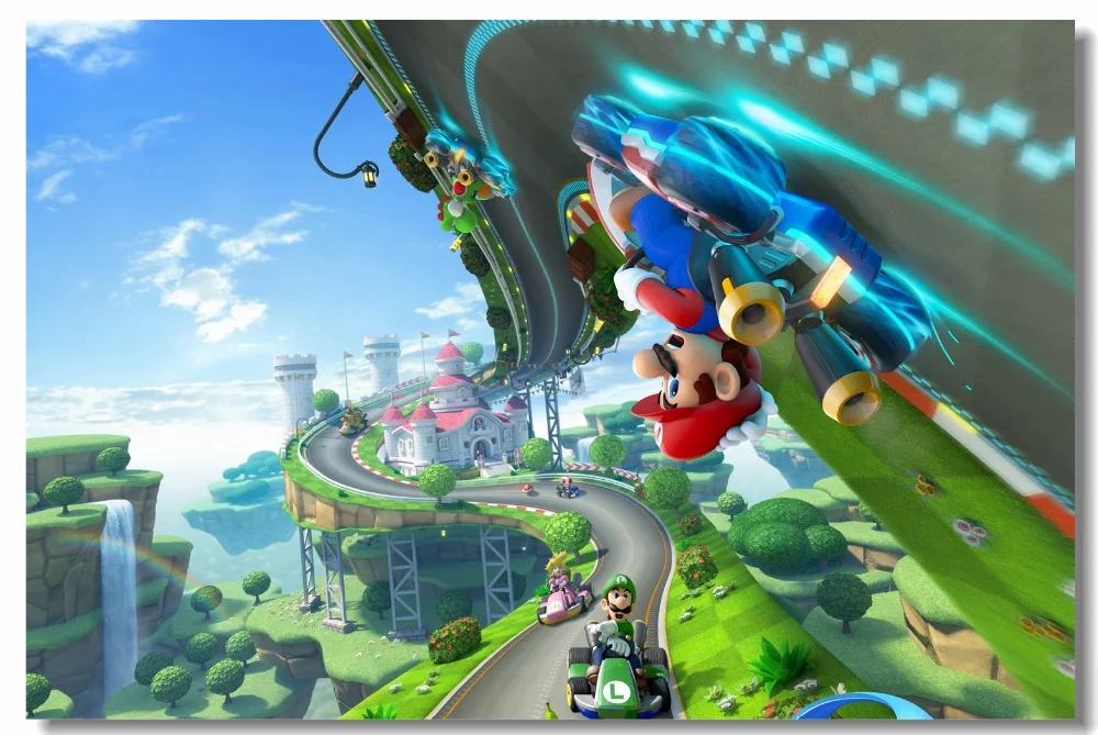 Пользовательские холщовые настенные Переводные картинки Mariokart 8 роскошный