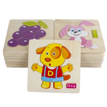 

Baby Kids Cartoon Animals Puzzle Baby Educational Kids Children Intellectual Developmental Wooden Toy Puzzle Gift
