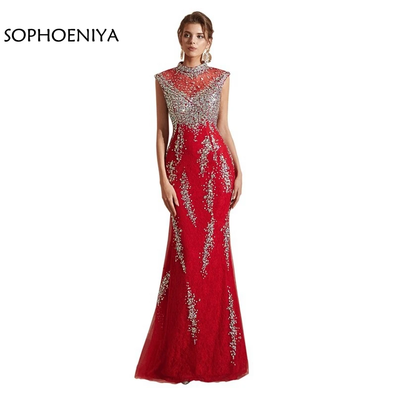 Новое поступление красное вечернее платье 2019 abendkleid платье вечернее платье халат de soiree Кафтан Дубай торжественное платье Русалка Вечерние