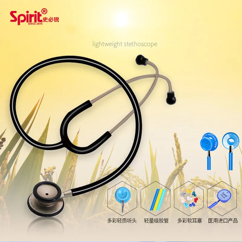 

Spirit Medical instruments Professional stethoscope Double-Sided Lightweight Hand Hearing for Doctor Nurse Estetoscopio