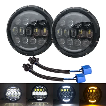 

105W Head Light 7Inch Headlight Niva Angel Eyes Turn Signal Light for Off Road Lada 4X4 4Wd Hummer Land Rover 9-24v