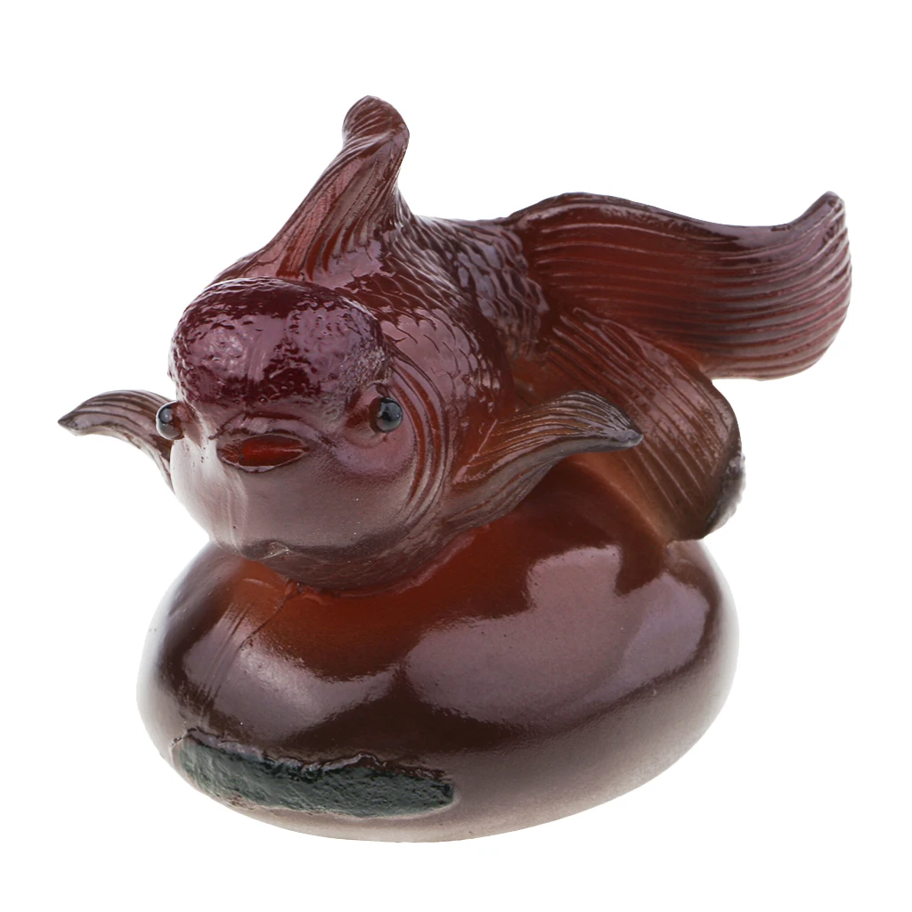 Change Color Tea Pets Goldfish Figurine Chinese Tea Ceremony Decor Supply Yellow