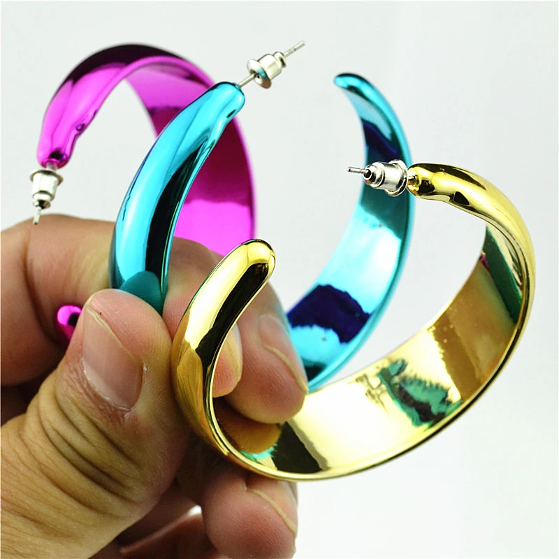 

Hoop earrings for women Big circle Gold Coffee C shape Round wholesale Fashion jewelry Sexy Glamour youth Exaggeration Earrings