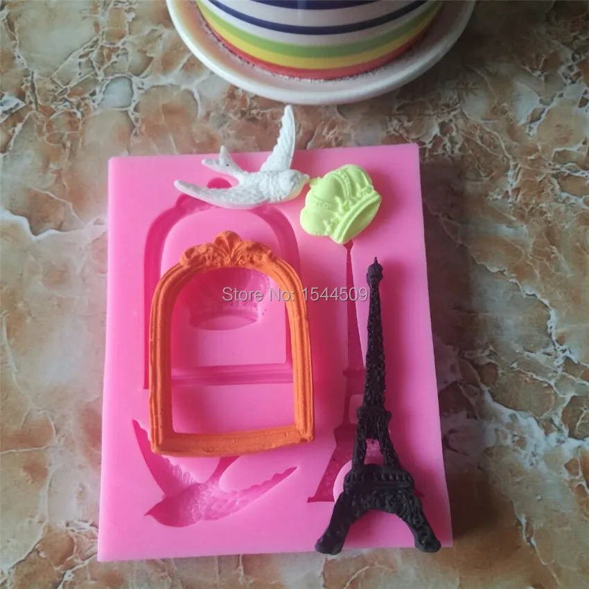 DIY голубь двери корона помадка формы резинка паста Шоколад Плесень Гибкая