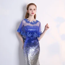 Cause Женщины обернуть s Тюль куртка Королевский синий кружева аппликация шаль диких женщин обернуть Топ