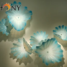 Современная роскошная выдувная стеклянная настенная тарелка искусство