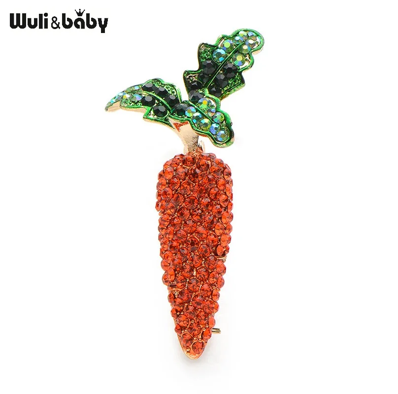 

Red Crystal Carrot Brooches For Women And Men Fashion High Quality Suits Sweater Dress Banquet Brooch Pins Scarf Buckle Gifts
