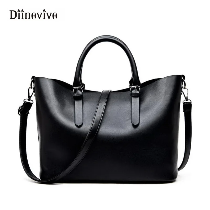 

DIINOVIVO Large Capacity Handbags Women Bags PU Leather Shoulder Bag Simple Female Famous Brands Luxury Casual Tote Bag WHDV0350