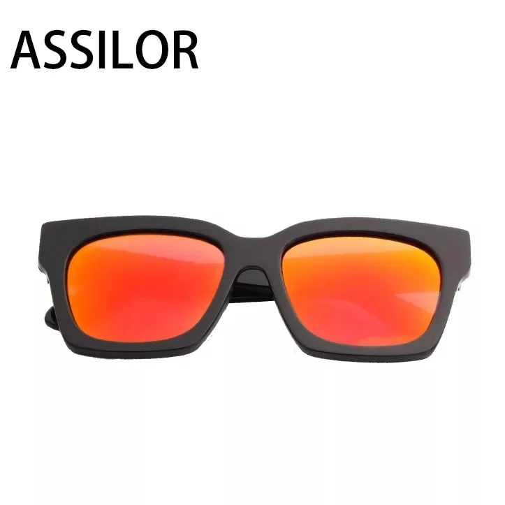 SLIVER Assilor HD поляризованные Красочные линзы дизайн UV400 ультрафиолетового модная оправа прямоугольной формы Для женщин и мужские солнцезащитные очки - Цвет оправы: SLIVER