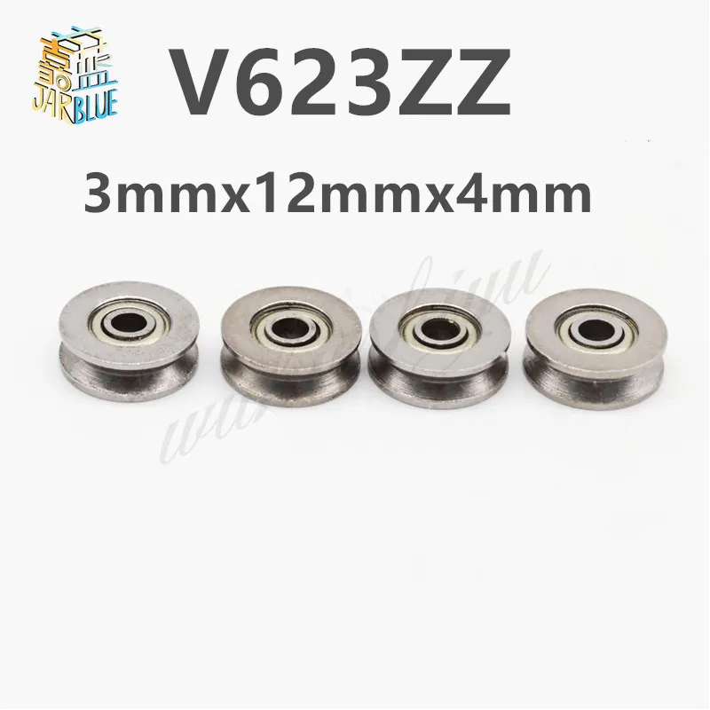 

5pcs/lot V623ZZ V Groove Roller Wheel Ball Bearings 3*12*4 mm Embroidery Machine Pulley Bearing V623 623V (Carbon steel)