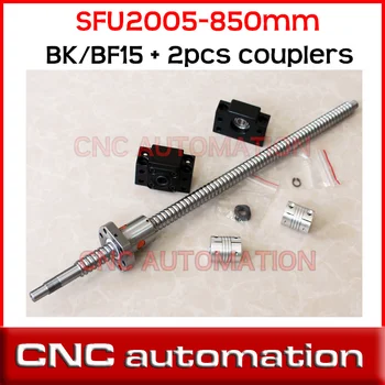 

RM2005 Ball Screw SFU2005 L= 850mm Rolled Ballscrew + BK BF15 end support + 2pcs coupler 8*12mm
