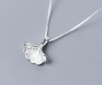 

Wholesale Real. 925 Sterling Silver jEWELRY gingko Leaf Pendants /Necklace chain 18" Simple Friendship Gift GTLX486