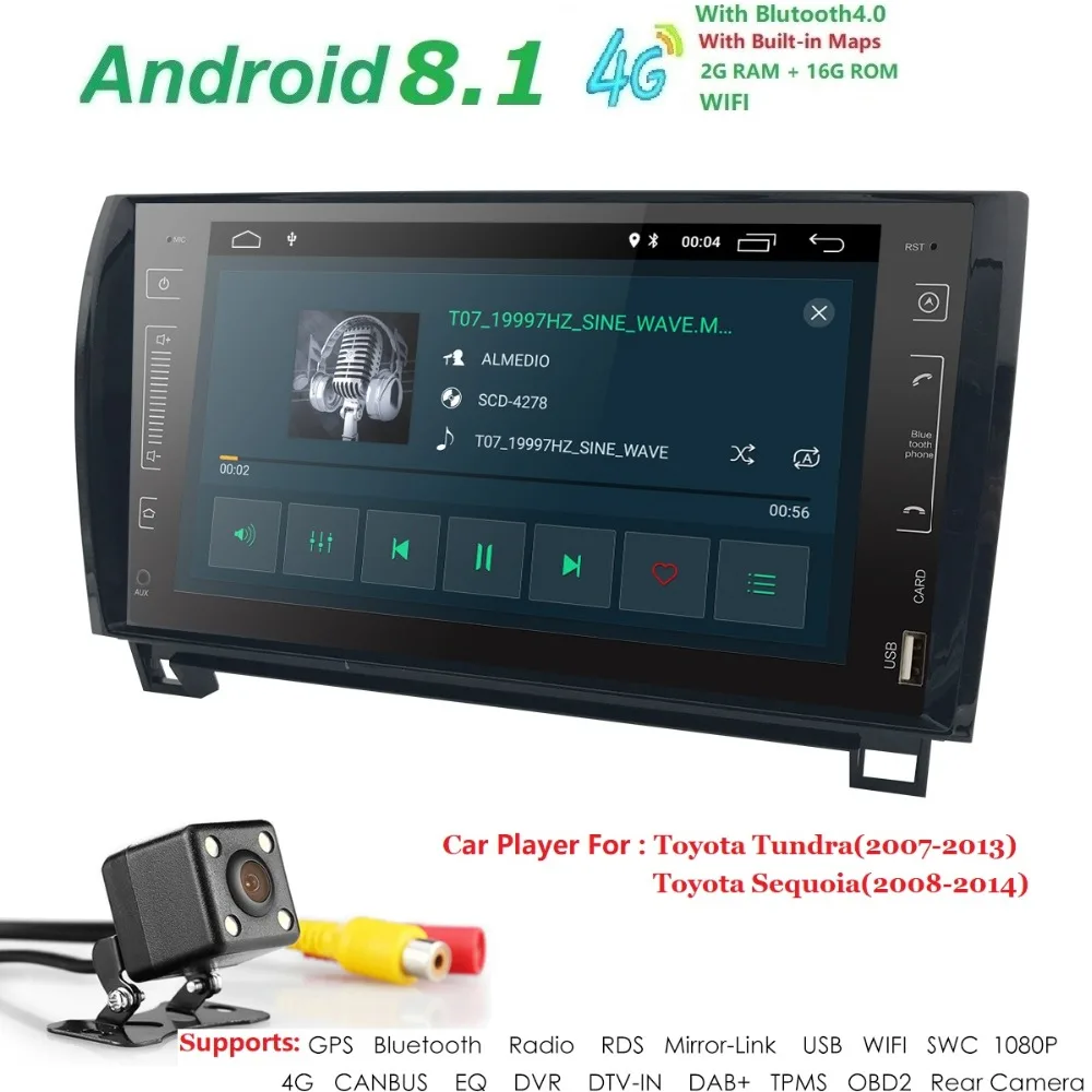 

IPS screen 9 Inch 2GB RAM 16GB ROM Car stereo for Toyota Tundra 2007-2013 Toyota Sequoia 2008-2014 mirror link wifi Radio Camera