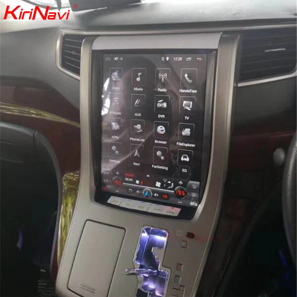 KiriNavi вертикальный экран Tesla стиль Android 7,1 12," Автомагнитола для Toyota Alphard автомобильный Dvd мультимедиа gps навигация 2007-2013